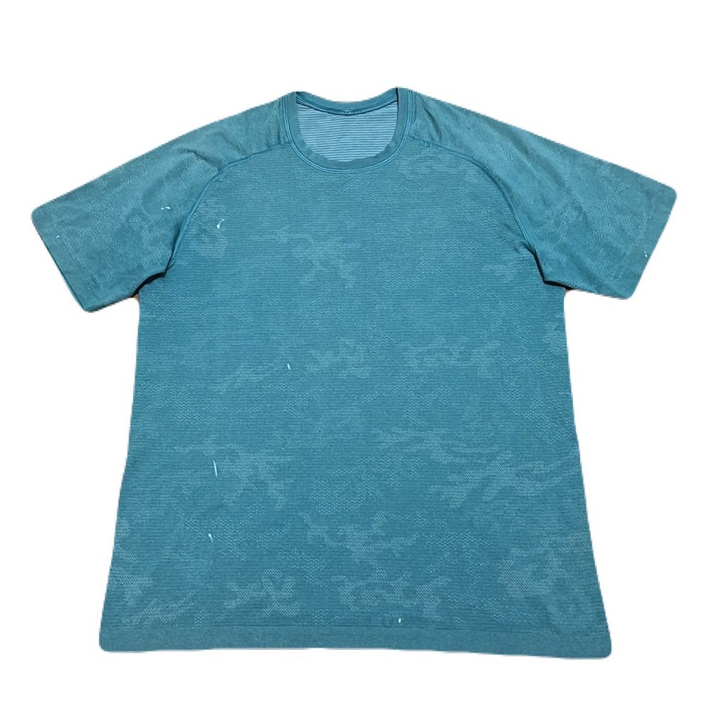Lululemon Metal Vent Tech Short Sleeve in Turquoise Sea Teal Camo, size Large